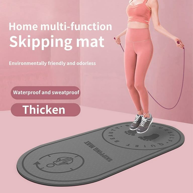 Walbest TPE Waterproof Skipping Mat Household Cushioning Mute Extra Thick Non Slip Exercise Fitness Mat for All Types of Yoga Pilates Floor