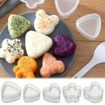 Walbest Triangular/Plum Blossom/Bear Shape Sushi Mold Food Grade PP Household Kids Rice Ball Maker Bento Accessory, Sushi Rice DIY Decorating Mold