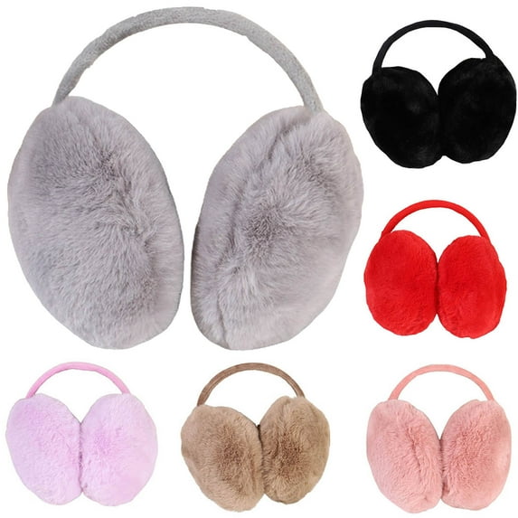 Walbest Unisex Warm Plush EarMuffs Thick Lightweight Furry Winter Outdoor EarMuffs Foldable Ear Warmer
