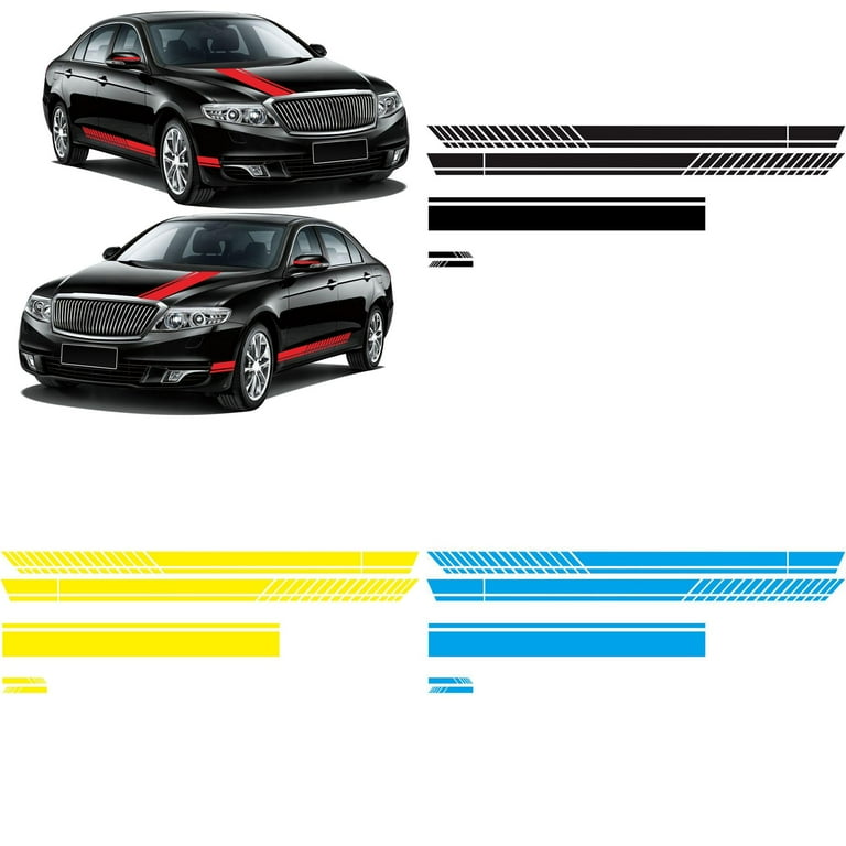 Walbest Universal Car Auto Sporty Racing Stripe Sticker Set, 2 