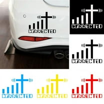 Walbest Universal Car Auto Vehicle Reflective Connected Cross WiFi Christian Decals Sticker Decoration