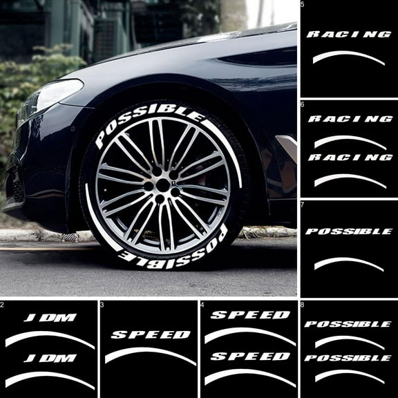 Walbest Universal Car SUV Truck Vehicle Tire Wheel Decorative 3D Letters Sticker Label Decal