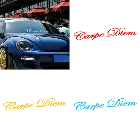 Walbest Universal Car SUV Vehicle Front Windshield Carpe Diem Letters Design Sticker Decals Decor