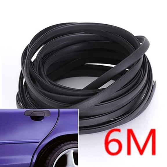 Walbest Universal Moulding Trim Strip Car Door Scratch Protector Edge Rubber Guard Cover Black (20ft)
