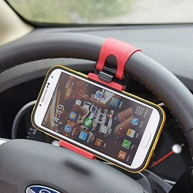 Phone Holder For Car Steering Wheel Universal Portable Steering Wheel Phone  Holder Mount Clip Hands-Free Phone Stand For