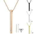 thumbnail image 1 of Walbest Urn Necklaces for Ashes Memorial Cremation Urn Necklace Stainless Steel Capsule Pendant Necklace Ashes Keepsake Jewelry with Cubic Zirconia (Rose Gold), 1 of 7