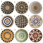 Walbest Wall Hanging Decor Ethnic Style Handcrafted Natural Straw Woven Round Decorative Bohemia Wall Ornament Home Decoration