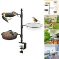 Walbest Wall Mounted Bird Feeder with Metal Mesh Tray And Bath Bowls