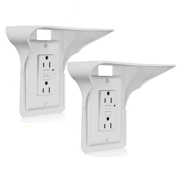 Walbest Wall Outlet Shelf Socket Perch, Home Wall Shelf Organizer for Outlets, Phone Storage Rack Holder, Perfect for Bathroom, Kitchen, Bedrooms, White 1-Pack