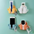 thumbnail image 1 of Walbest Wall-mounted Phone Remote Control Holder Self-adhesive Punch Free Anti-slip Multi-function Charging Cable Storage Box with Hanger, 1 of 7