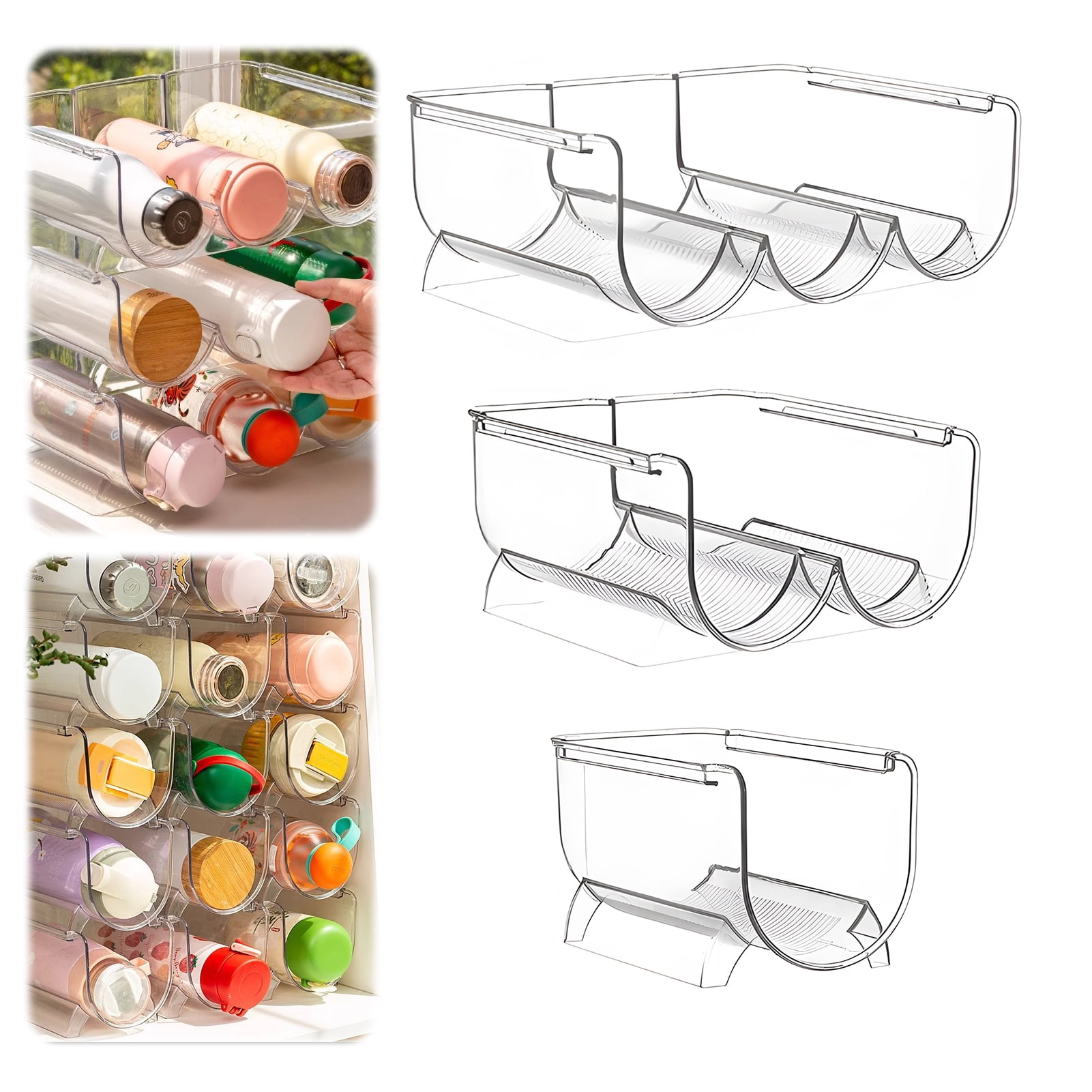 Walbest Water Bottle Organizer for Pantry Stackable Cup Holder for