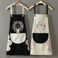 thumbnail image 1 of Walbest Waterproof Oil-Proof Cartoon Wreath Rabbit Printed Apron for Kitchen Nail Shop Apron, 1 of 7