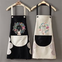 Walbest Waterproof Oil-Proof Cartoon Wreath Rabbit Printed Apron for Kitchen Nail Shop Apron