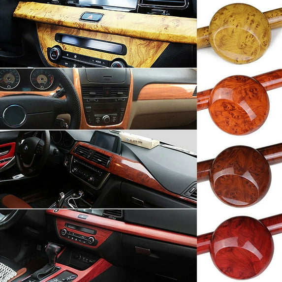 Walbest Waterproof Wood Grain PVC Car Decorative Film, 30cm x 100cm, Self Adhesive