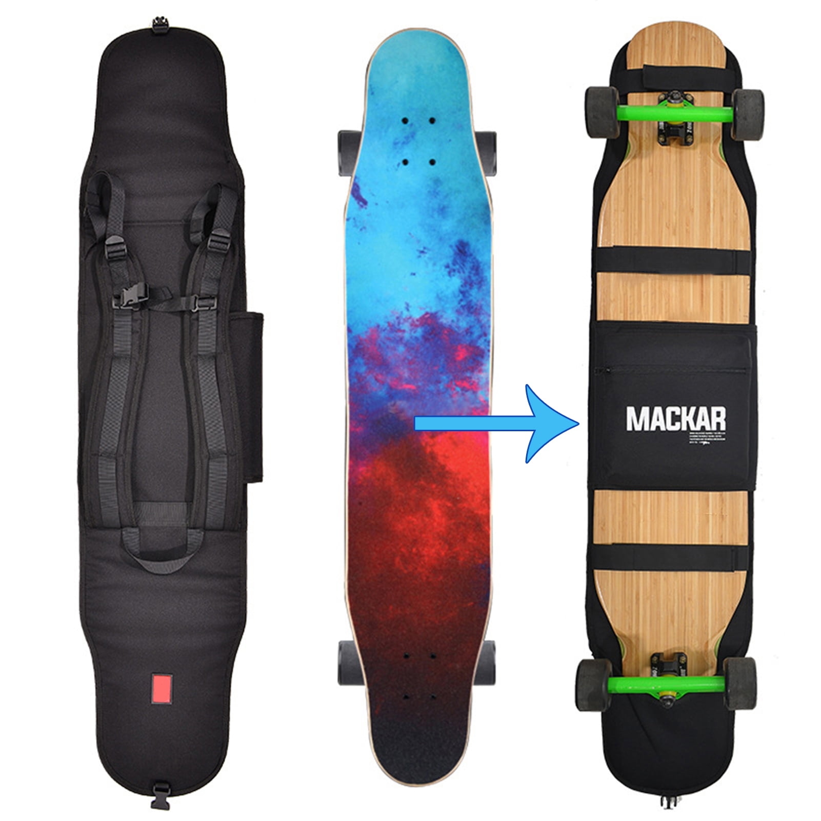 Walbest Wear Resistant Skateboard Backpack Street Trend Skate Carry Bag High Strength Polyester Backpack for Skateboard Walmart