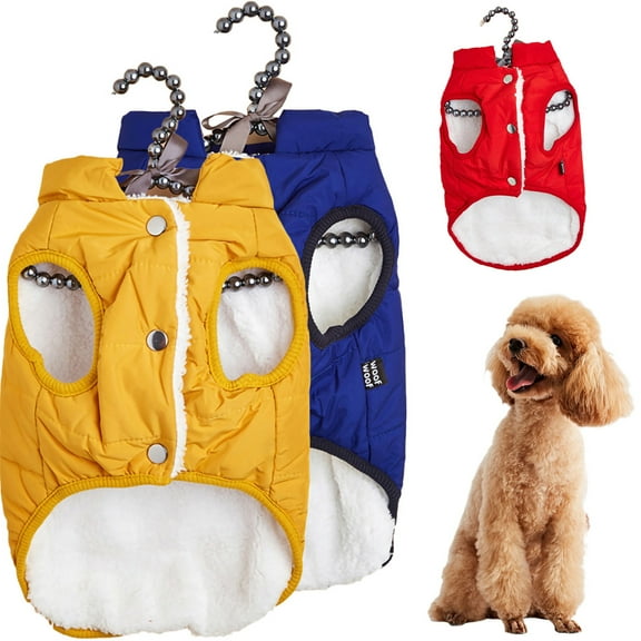 Walbest Winter Dog Jacket, Windproof, Polyester, Small, Blue