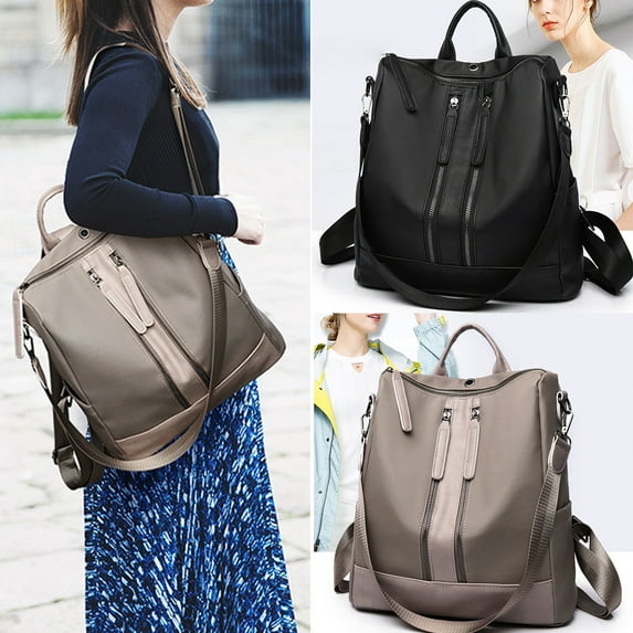 Walbest Women Casual Outdoor Travel Waterproof Oxford Cloth Backpack Double Zipper Closure Design Handbag