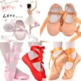 thumbnail image 1 of Walbest Women Girls Fashion Indoor Toe Pointe Soft Sole Dancing Shoes, Gymnastics Ballet Dance Yoga Shoes with Ribbon Indoor Sports Accessories, 1 of 6