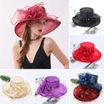 thumbnail image 1 of Walbest Women Organza Cap Fascinator Lady Cocktail Tea Party Church Wedding Bridal Flower Hat, 1 of 7