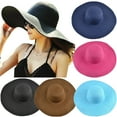 thumbnail image 1 of Walbest Women's Hawaiian Ridge Wide Floppy Brim Summer Beach Sun Hat Straw Cap Party Garden Travel Sun Cap Solid Color, 1 of 7