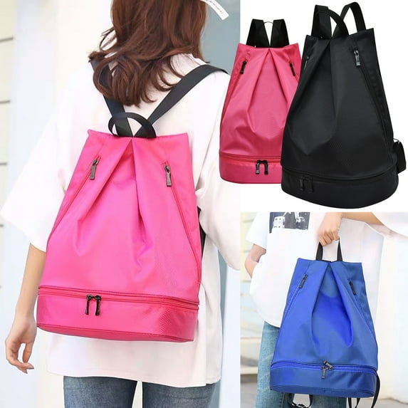 Walbest Womens Backpack Gym Bag, Swimming Waterproof Dry-Wet Separation Beach Backpack, Beach Backpack with Shoe Compartment, Waterproof Cosmetic Backpack for Women, Size: 15.75" x 12.2" x 7.87"