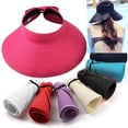 thumbnail image 1 of Walbest Womens Foldable Straw Braid Sun Visor Hat, Summer Outdoor Sun Protecetion Wide Brim Roll Up Sun Hat Adjustable Beach Hat, 1 of 7