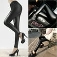 thumbnail image 1 of Walbest Womens Skinny Faux Leather Stretchy Leggings Pants, Sexy Black Pencil Tights Trousers, 1 of 7