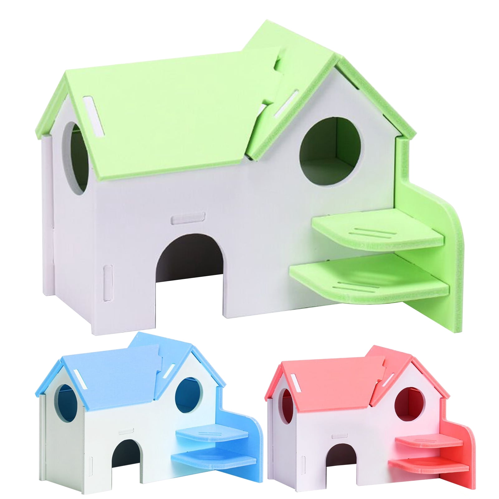 Walbest Wooden Hamster House,Pet Small Animal Hideout, Assemble Hamster ... - Miniature Hamster Habitat And Decor