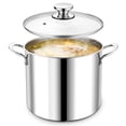 thumbnail image 1 of Walchoice 10 Quart 18/10 Stainless Steel Stockpot with Glass Lid, Extra Large Soup Pot Cookware with Measuring Markings for Cooking Simmering Stewing, Dishwasher Safe, 1 of 7