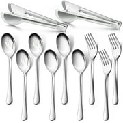Walchoice 11 Pieces Serving Utensils Set, Stainless Steel Hostess Set for Party Banquet Buffet, Includes Serving Tongs, Serving Fork, Serving Spoon, Serving Slotted Spoon