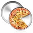 thumbnail image 1 of Walchoice 12 Inch Pizza Pan Set of 2, Stainless Steel Pizza Pan Tray, Reusable Metal Round Pizza Plate for Baking Serving Roasting, Healthy & Heavy-duty, Easy to Clean & Release, 1 of 7