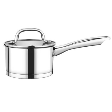 Walchoice 1 QT Saucepan with Lid, Stainless Steel Small Sauce Pan Boiling Pot for Cooking, Rust Resistant & Dishwasher Safe