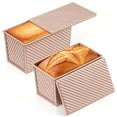 thumbnail image 1 of Walchoice 2 Pack Pullman Loaf Pan with Lid, 1 LB Dough Capacity Nonstick Rectangular Bread Pan, Long Toast Box for Homemade Sourdough, Sandwich Bread & Baking, Deep Bread Baking Tin, 1 of 8