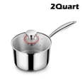 Walchoice Medium Size 2 Quart Pot, Stainless Steel Saucepan with Glass