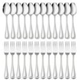Walchoice Unique Fancy 24Piece Stainless Steel Fork & Spoon Set for Weddings, Parties and