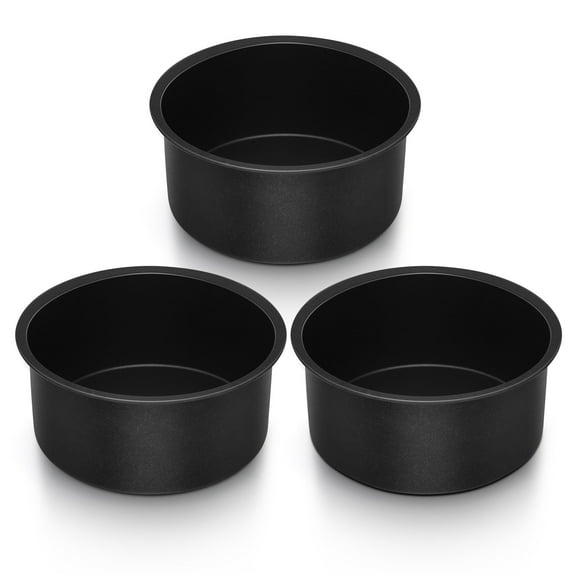 Walchoice 4 inch Small Cake Pan Set of 3, Mini Round Smash Cake Baking Pans Tins for Birthday Wedding, Stainless Steel Core with Nonstick Coating
