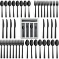 thumbnail image 1 of Walchoice 40-Piece Black Silverware Set with Drawer Organizer, Stainless Steel Flatware Cutlery Set for Home Restaurant, Elegant Eating Utensils Tableware Plus Plastic Tray, 1 of 7