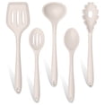 thumbnail image 1 of Walchoice 5 Pcs Silicone Cooking Utensils Set, Heat-Resistant Kitchen Utensils Set, Food-Grade Kitchen Tools, Soup Ladle, Slotted Spoon, Slotted Turner, Spoon, Pasta Server - Khaki, 1 of 7