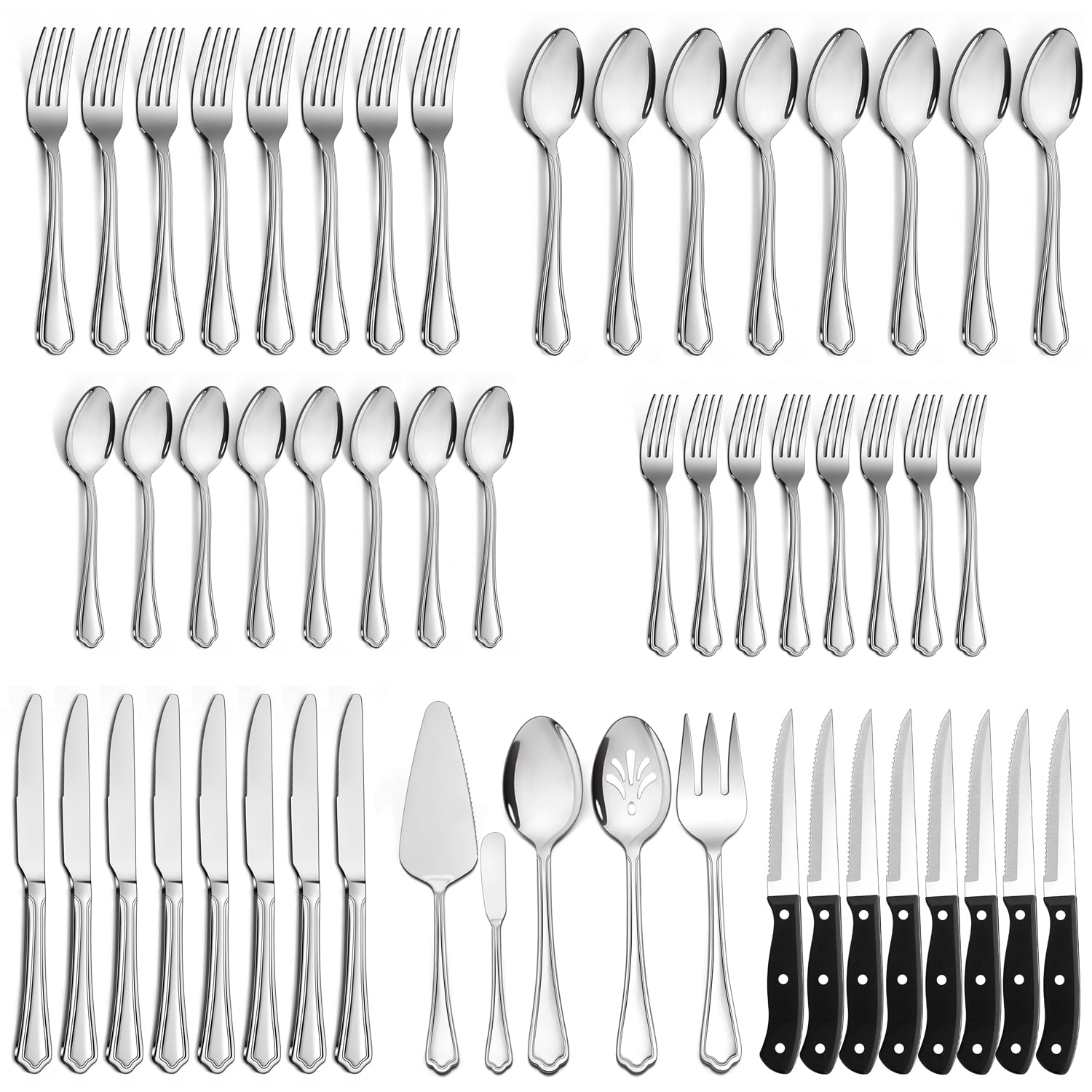 Walchoice 53Piece Stainless Steel Cutlery Set, Service for 8, Includes