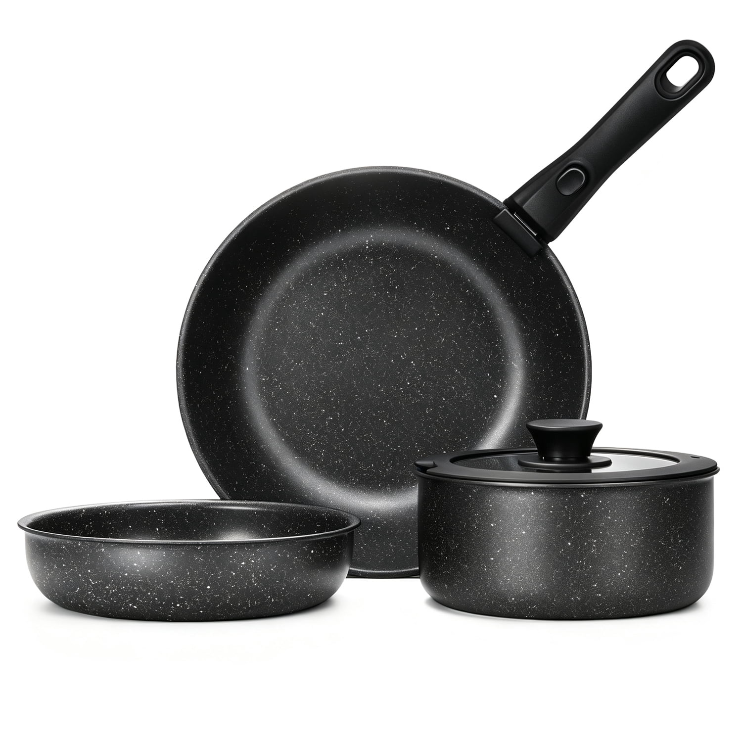 Walchoice 5Pcs Pots and Pans Set, Granite Nonstick Cookware Set with ...