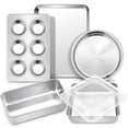 thumbnail image 1 of Walchoice 6-Piece Stainless Steel Non-stick Bakeware Sets with Cookie Sheet, Loaf & Muffin Pan, 1 of 7