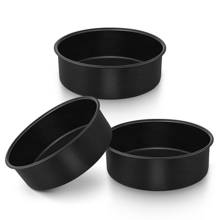 Walchoice 6 inch Cake Pan Set of 3, Round Smash Cake Baking Pans Tins for Birthday Wedding, Stainless Steel Core with Nonstick Coating