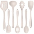 thumbnail image 1 of Walchoice 7-Piece Utensils Set, Khaki, Silicone Cooking Utensils for Kitchen, Non-stick Gadget Tools Include Slotted Turner, Soup Ladle, Pasta Server, Dishwasher Safe & Heat Resistant, 1 of 7
