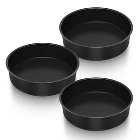 Walchoice 8 inch Cake Pan Set of 3, Round Smash Cake Baking Pans Tins for Birthday Wedding, Stainless Steel Core with Nonstick Coating