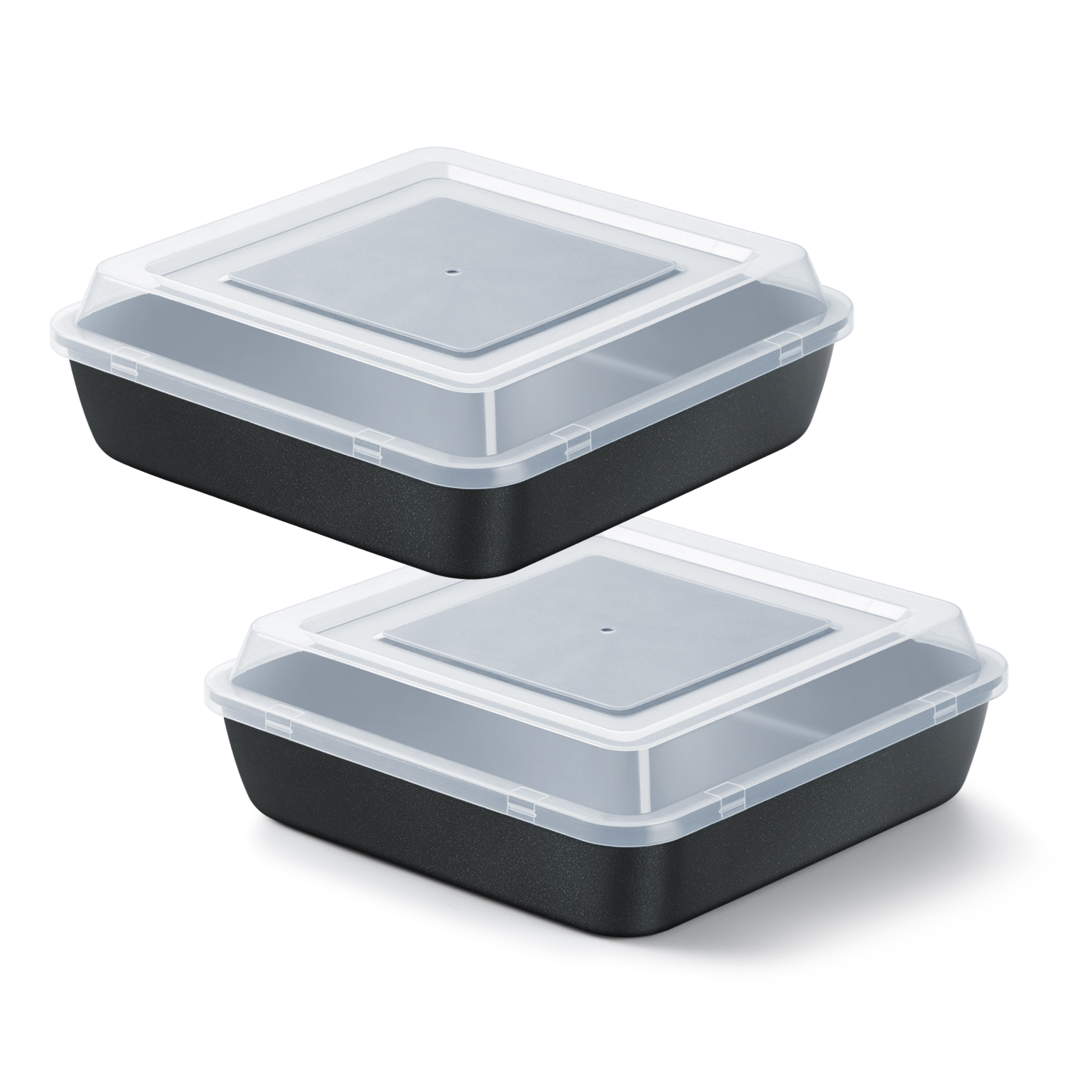 Mainstays Nonstick 7.6" x 7.6" x 1.8" Square Cake Pan, Brownie Pan, Dark Gray
