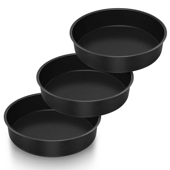 Walchoice 9.5 inch Cake Pan Set of 3, Round Smash Cake Baking Pans Tins for Birthday Wedding, Stainless Steel Core with Nonstick Coating