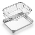 thumbnail image 1 of Walchoice Air Fryer Basket for Oven, 10” x 8” Stainless Steel Air Fryer Pan and Tray, Nonstick Crisper Tray for Frying Baking Roasting Cooling, Dishwasher Safe, 1 of 8