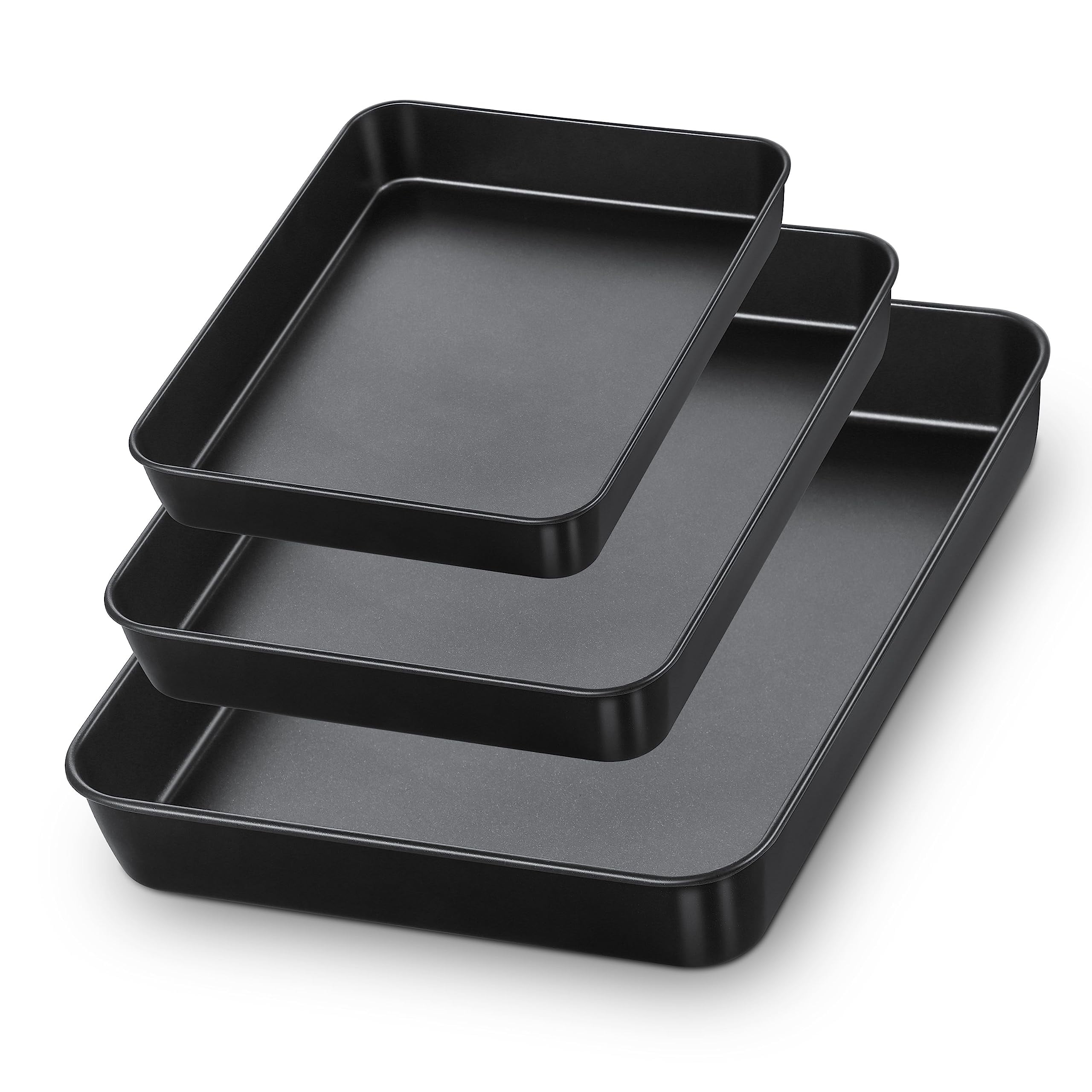 Walchoice NonStick Baking Pan Set of 3, Stainless Steel, 12.5/10.5/9.4 inch