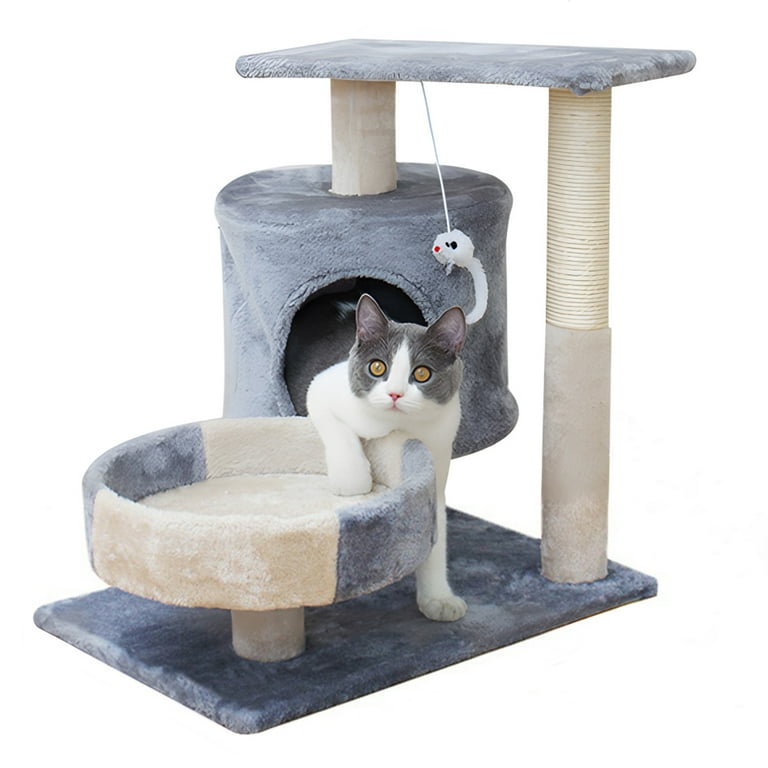 Walchoice Cat Tree Cat Tower for Indoor Cats Cat Furniture with Scratching Post Condo for Kittens Medium Cats Gray