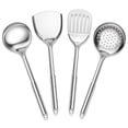 thumbnail image 1 of Walchoice Kitchen Utensils Set, 4 PCS Stainless Steel Cooking Tools, Metal Kitchen Tools Set with Ladle Skimmer Solid Turner Slotted Turner, Heat Resistant & Dishwasher Safe, 1 of 7